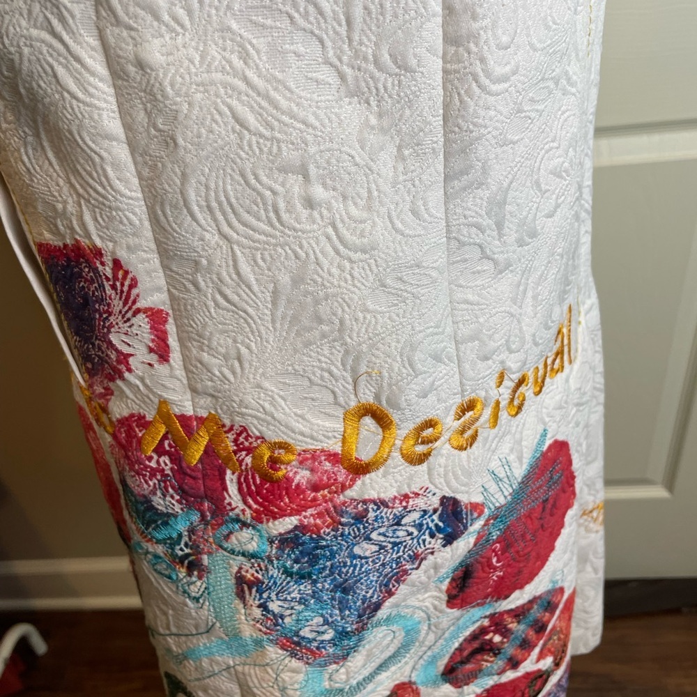 Desigual Embroidered trench coat with Colorful Graphic Design small - Picture 9 of 16